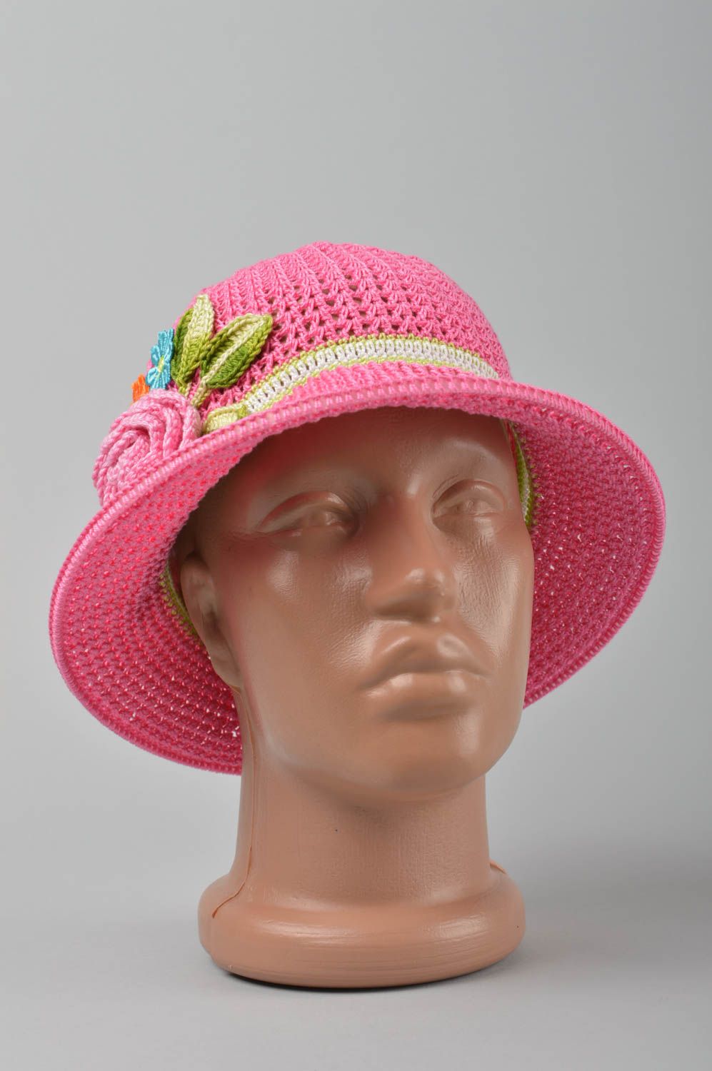 Crocheted children hat handmade designer hat unusual headwear for kids photo 1