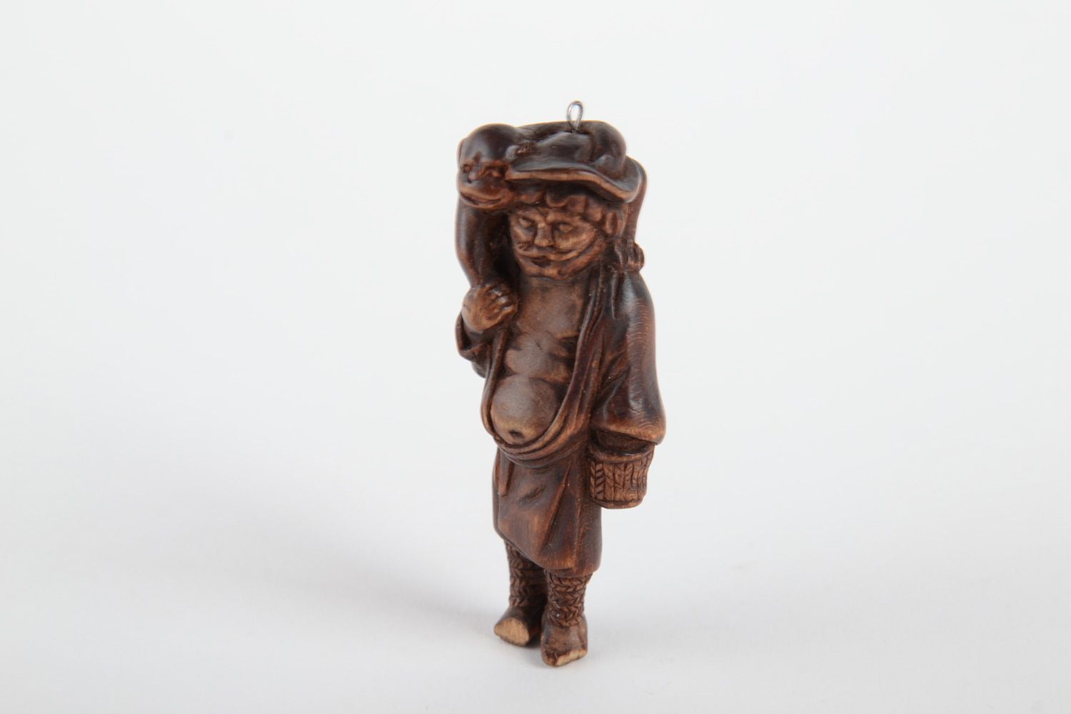 Porte-clé breloque en bois Pirate avec un singe fait main cadeau pratique photo 4
