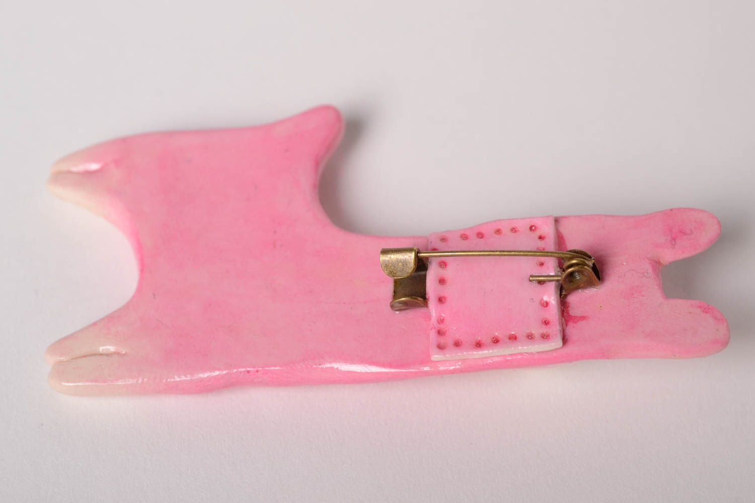 Women brooch handmade jewelry polymer clay brooch dog pink brooch cute brooch  photo 5
