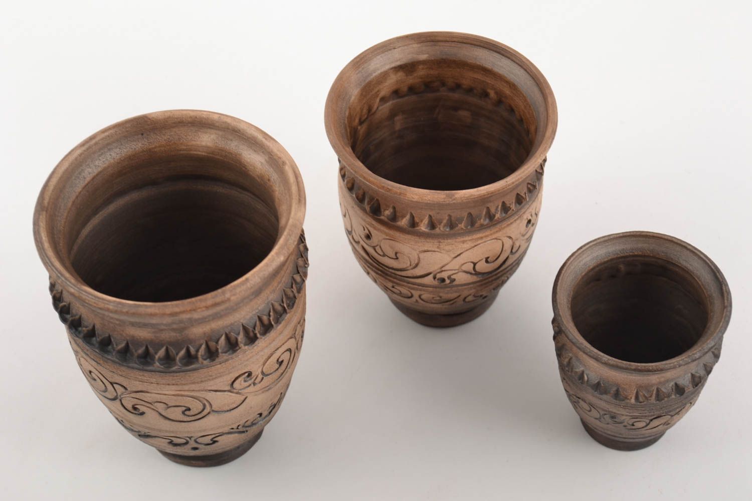 Vasos de cerámica tratados con plata 3 articulos de 330 ml 250 ml 50 ml foto 2