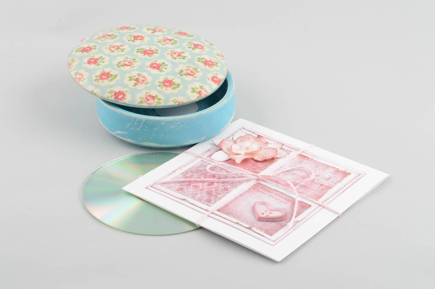 Handmade Papier CD Hülle kreatives Geschenk schöne Verpackung rosa hübsch foto 1