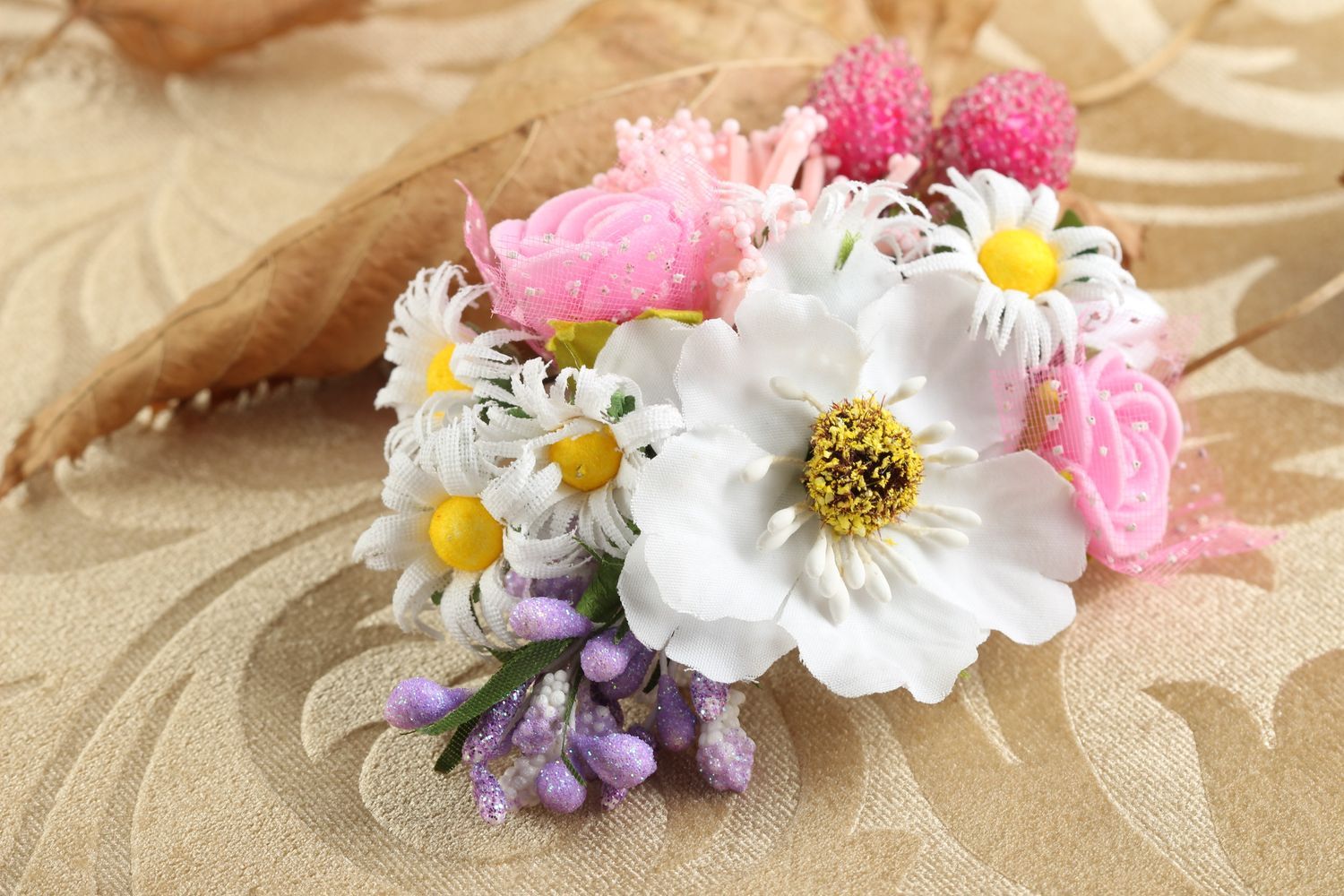 Haarspange Blume handmade Haar Spange Damen Modeschmuck Accessoire für Haare  foto 5