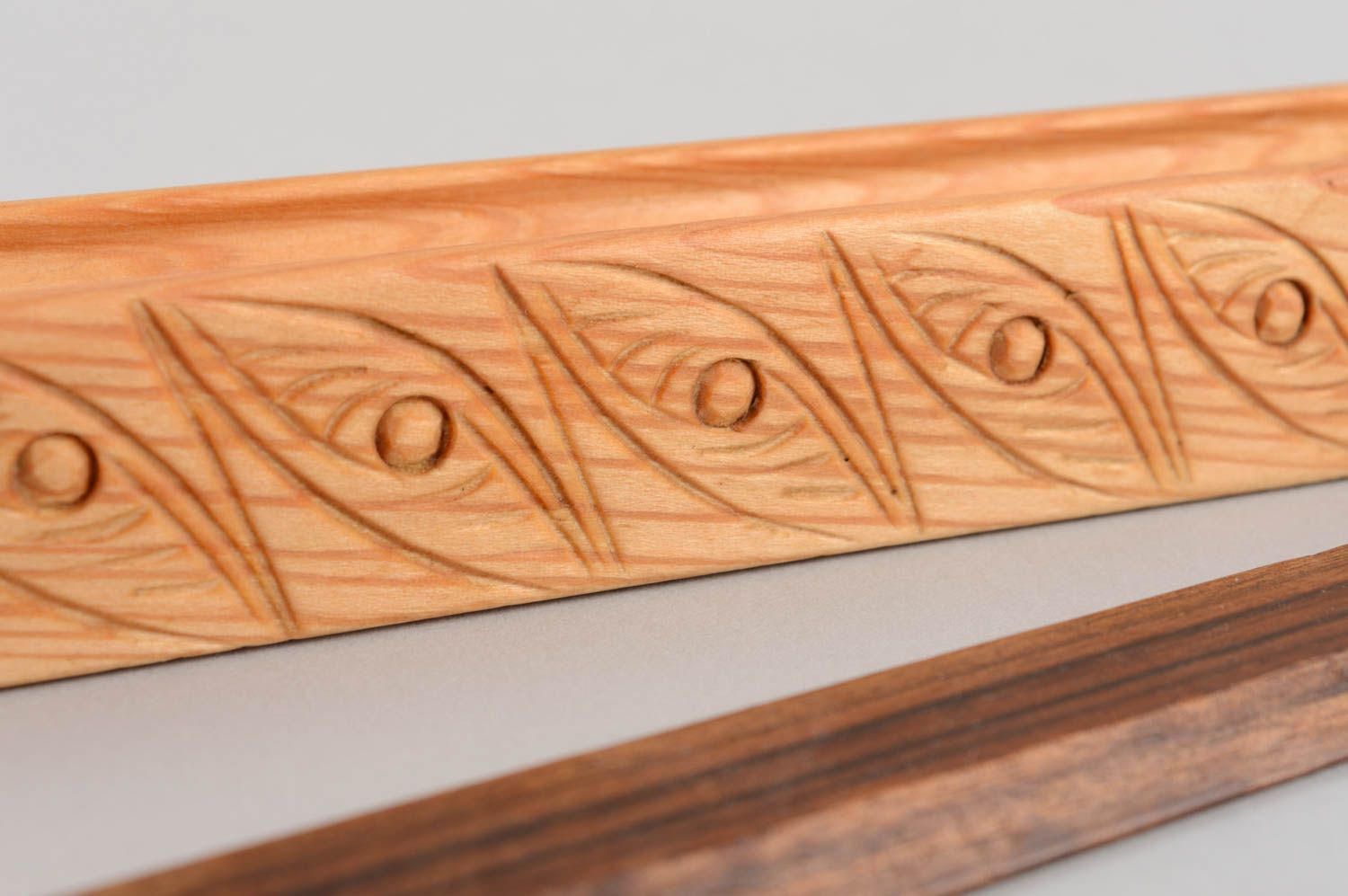 Handgemachter schöner Designer Holz Federkasten für Stifte Pinseln Etui in Braun foto 5