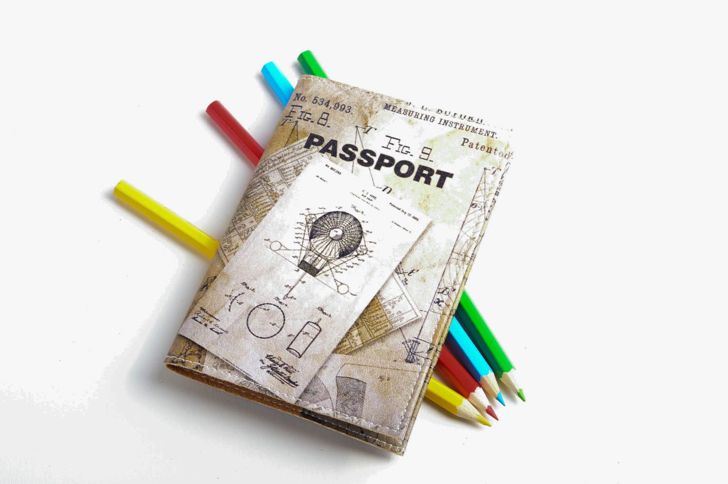 Unusual handmade passport cover leather cover for documents gift ideas photo 3