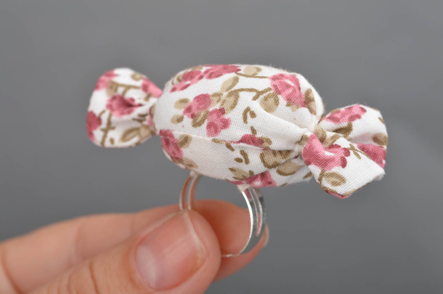 Handmade ring for children soft accessory for girl baby jewelry fabric toy photo 3