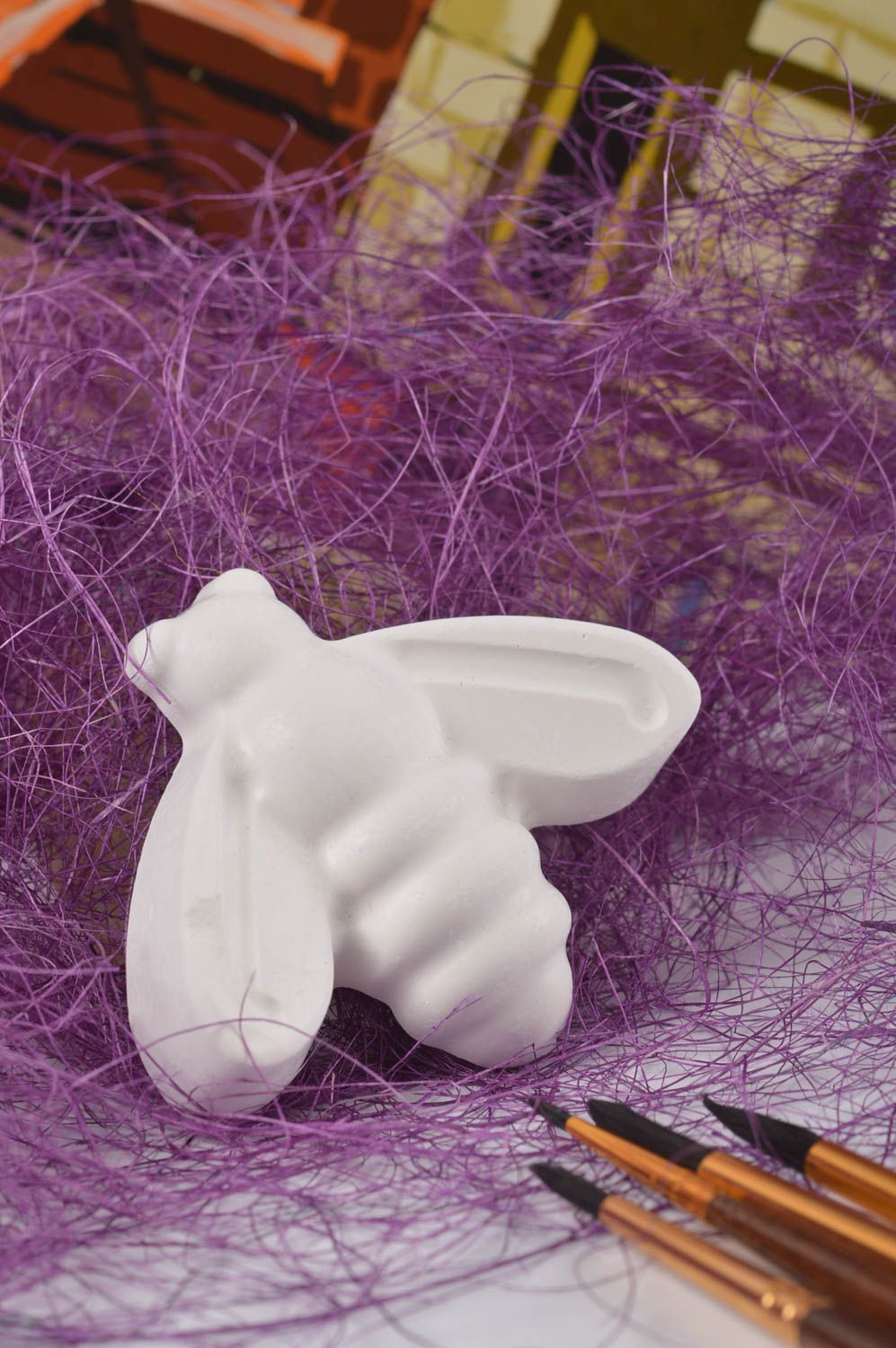 Beautiful handmade plaster blank figurine home decoration DIY crafts gift ideas photo 1