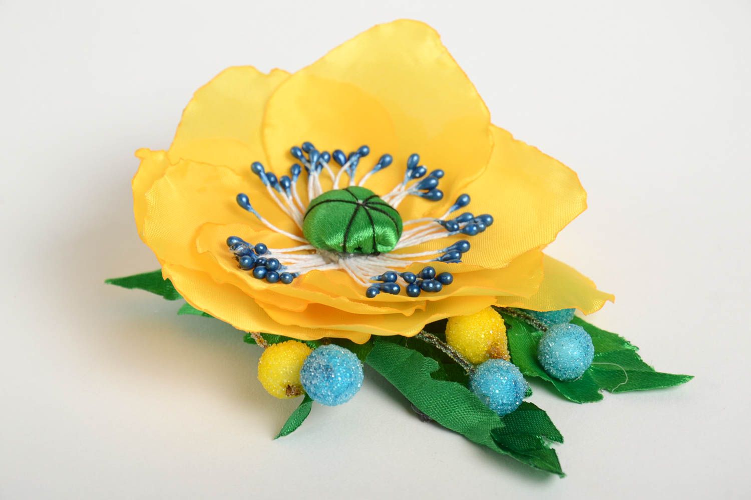 Horquilla hecha a mano con flor complemento para peinados accesorio para mujer foto 5