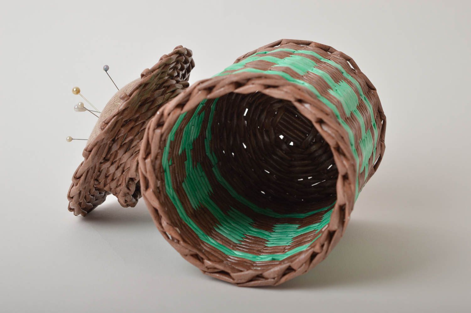 Handmade decorations paper basket decorative basket homemade home decor photo 3
