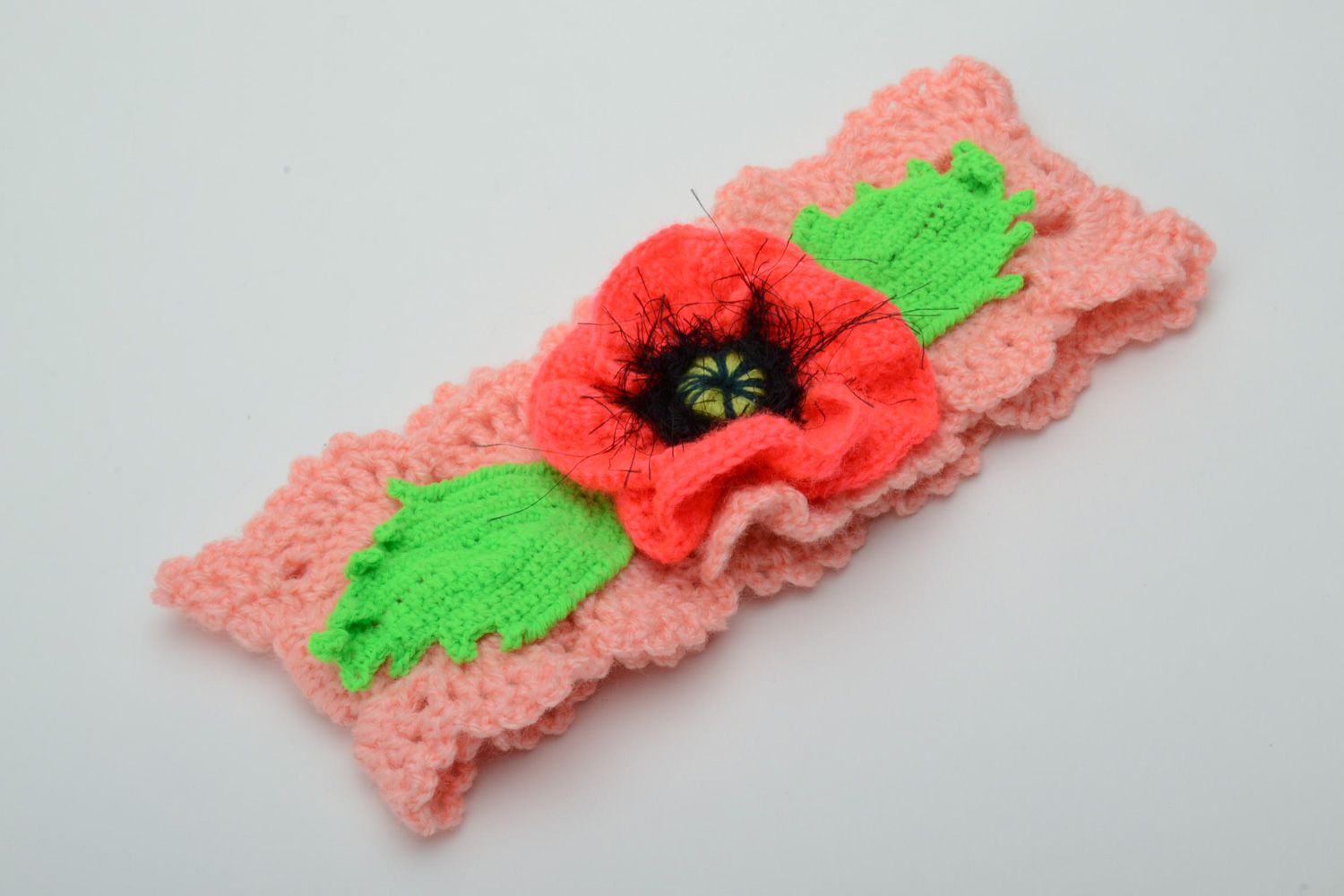 Buntes gehäkeltes nettes Blume Haarband für Baby aus Fäden handmade foto 2