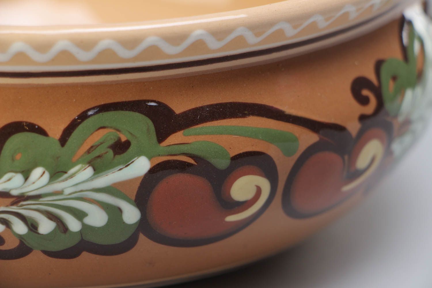 Originelle tiefe keramische Schüssel mit Bemalung handmade für Ravioli 1 L foto 4