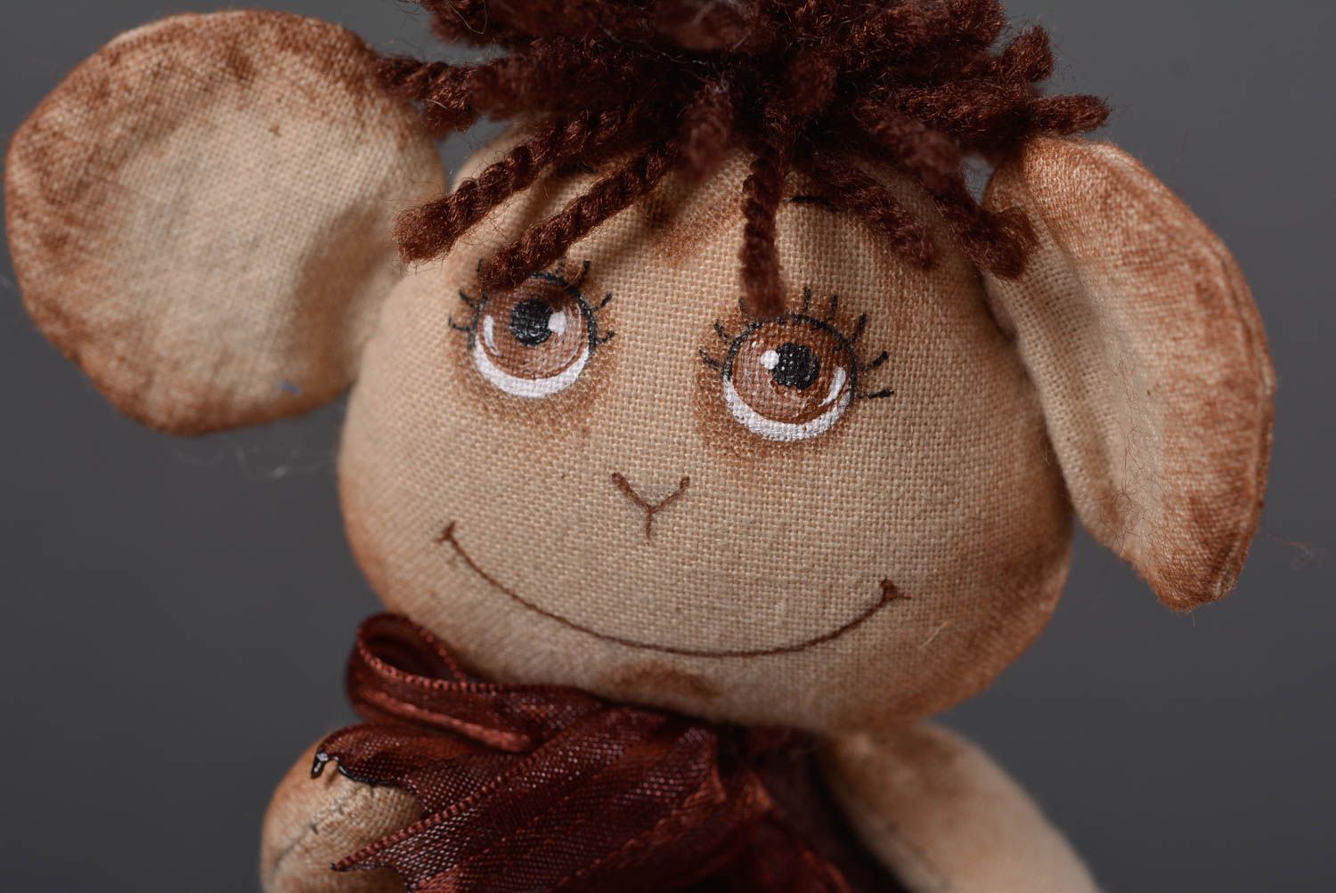 Игрушка обезьянка ручной работы детская игрушка с росписью мягкая игрушка фото 2