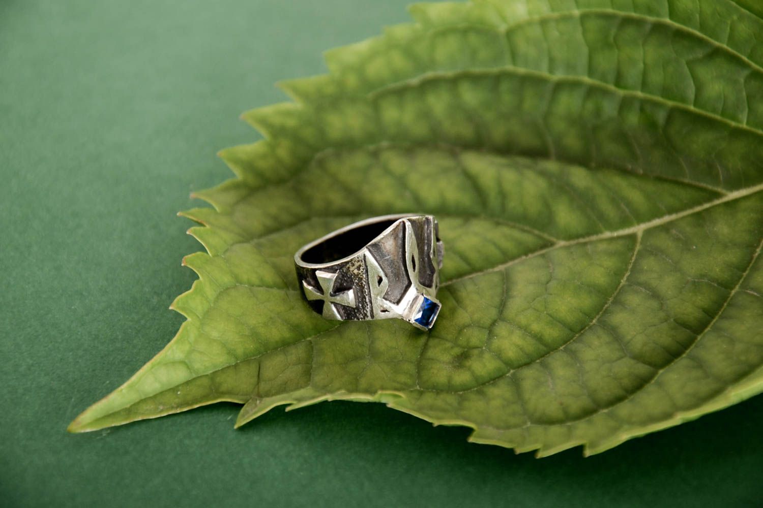 Mode Accessoire handgeschaffen Ring mit Stein originell Damen Modeschmuck foto 2