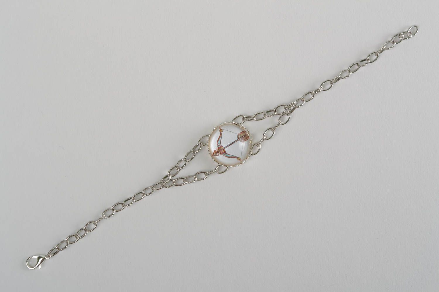 Regulierbares handgemachtes Armband mit Glas aus Kette Sternzeichen für Frauen foto 2