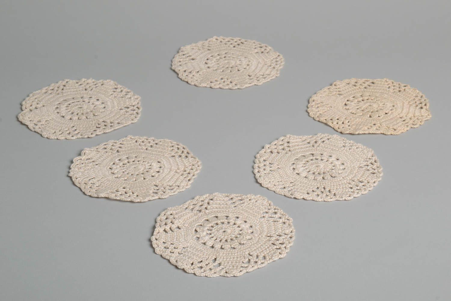 Handmade openwork napkin crocheted table napkin kitchen decor ideas 6 pieces  photo 2