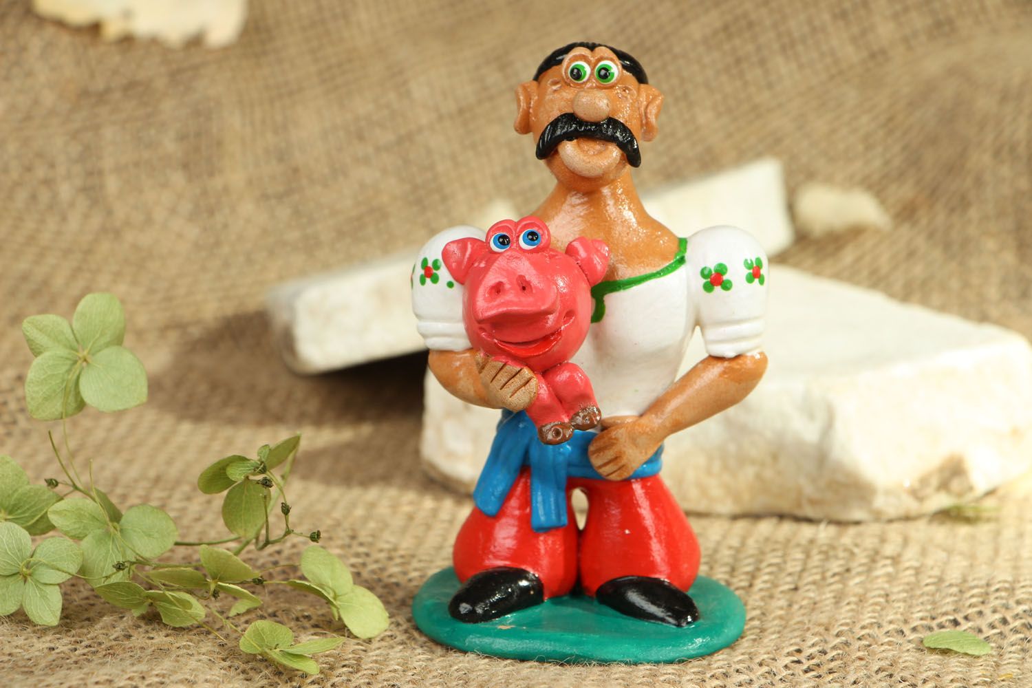 Figurine Cossack with a Pig photo 5