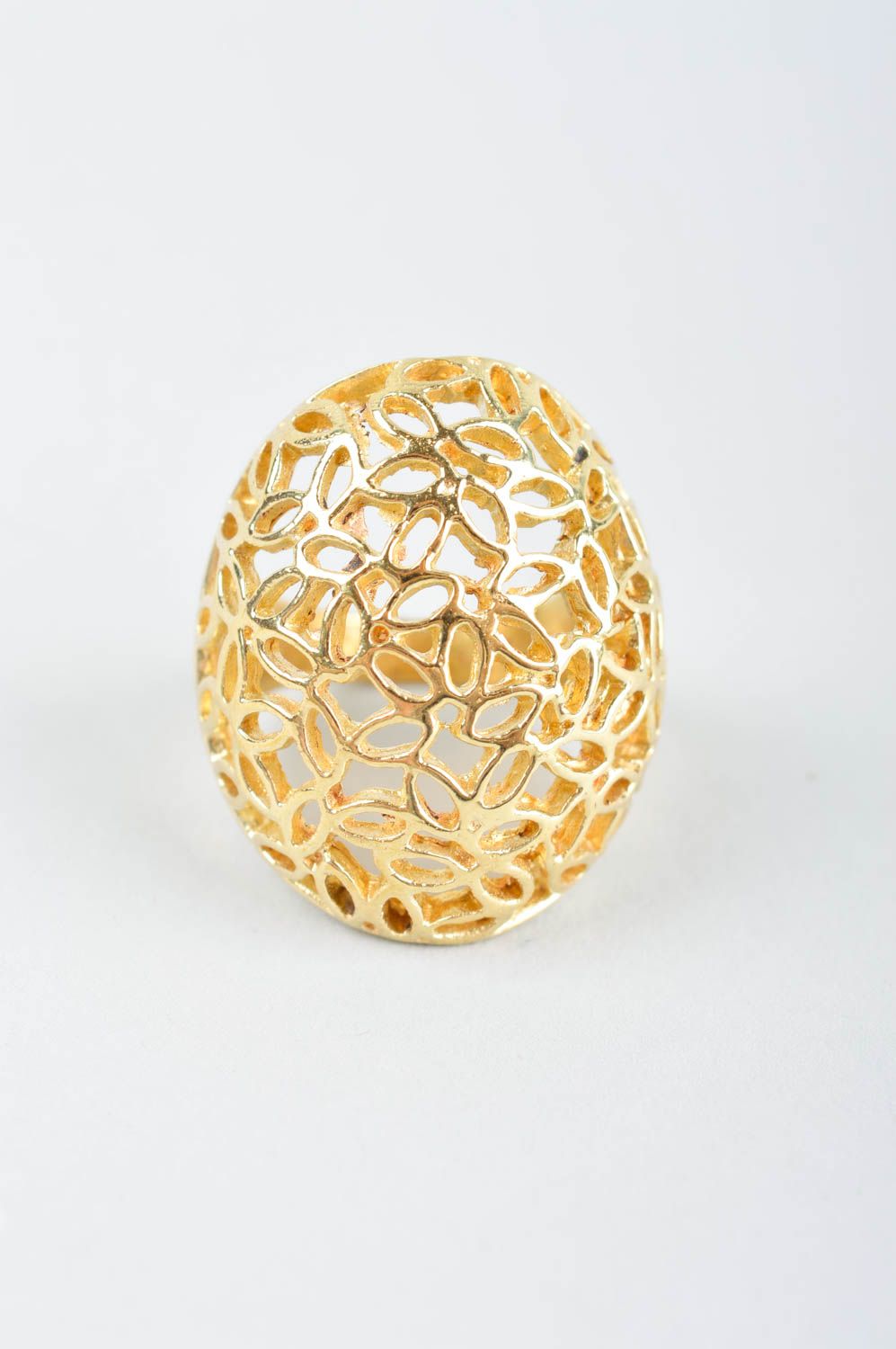 Unusual handmade metal ring homemade brass ring artisan jewelry designs photo 3