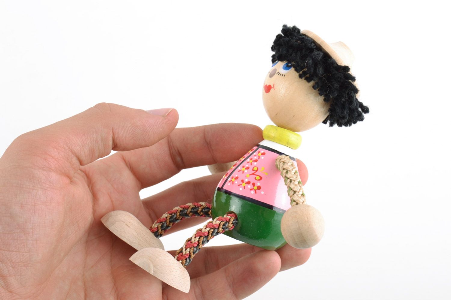 Small beautiful handmade designer painted wooden toy  photo 2