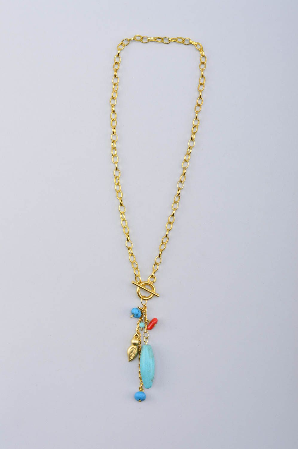 Handmade beaded necklace gemstone bead necklace design neck accessories photo 2
