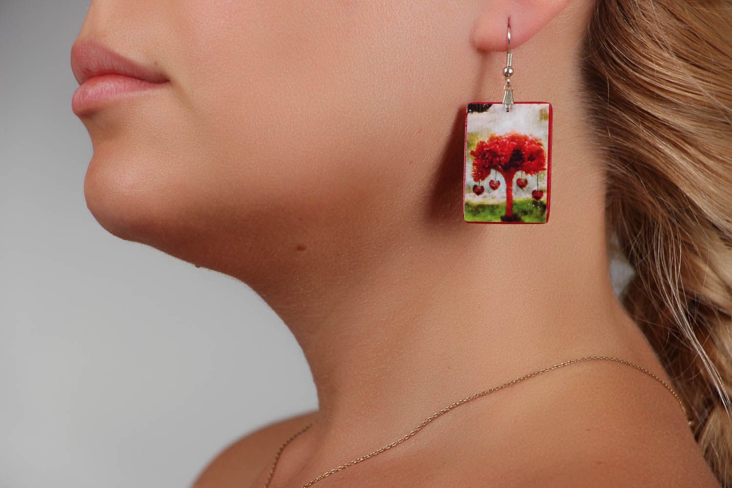 Bright earrings mad of polymer clay photo 5