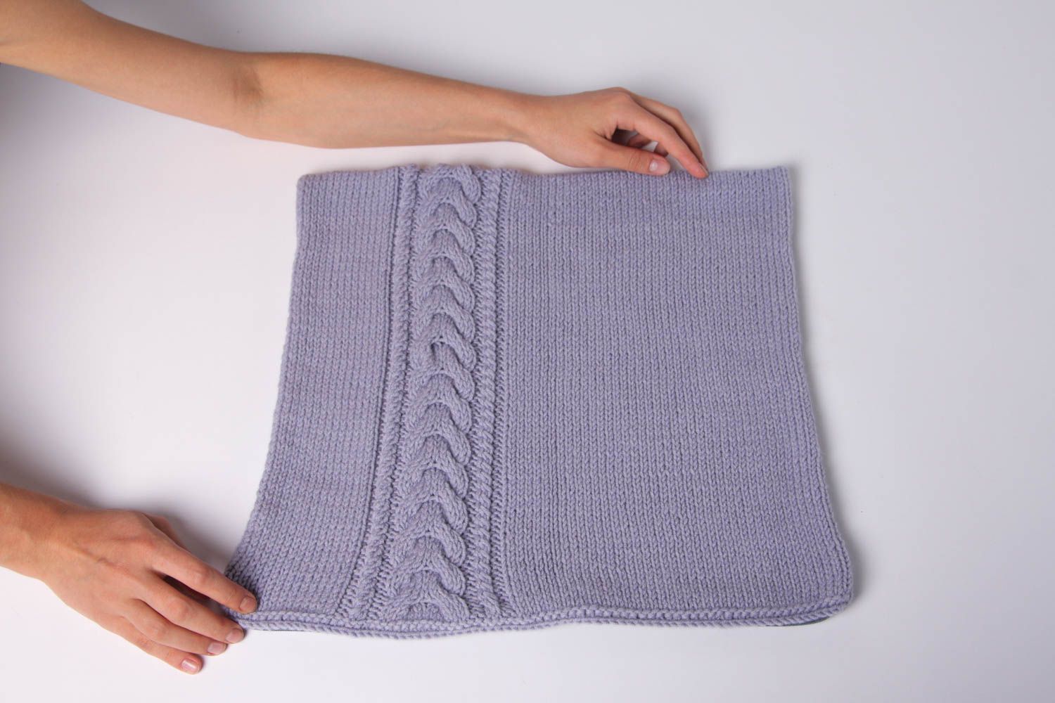 Funda de almohada artesanal tejida con dos agujas ropa de cama regalo para mujer foto 3