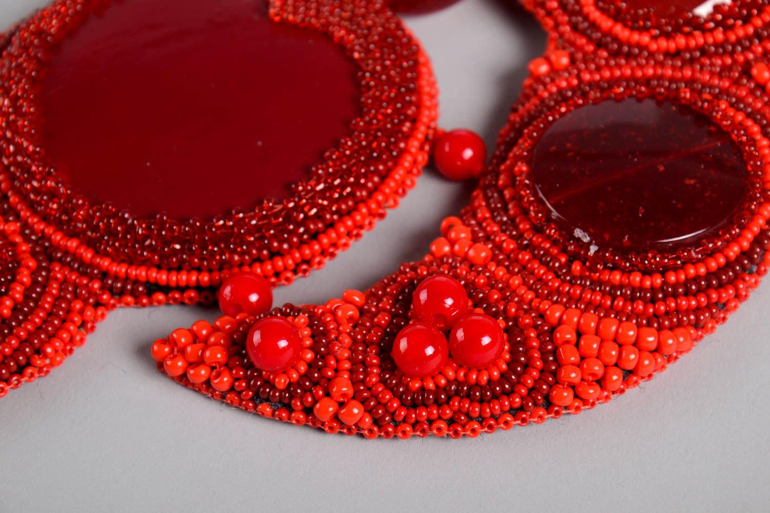 Rote stilvolle Damen Halskette Halsschmuck für Damen handmade Schmuck Collier foto 3