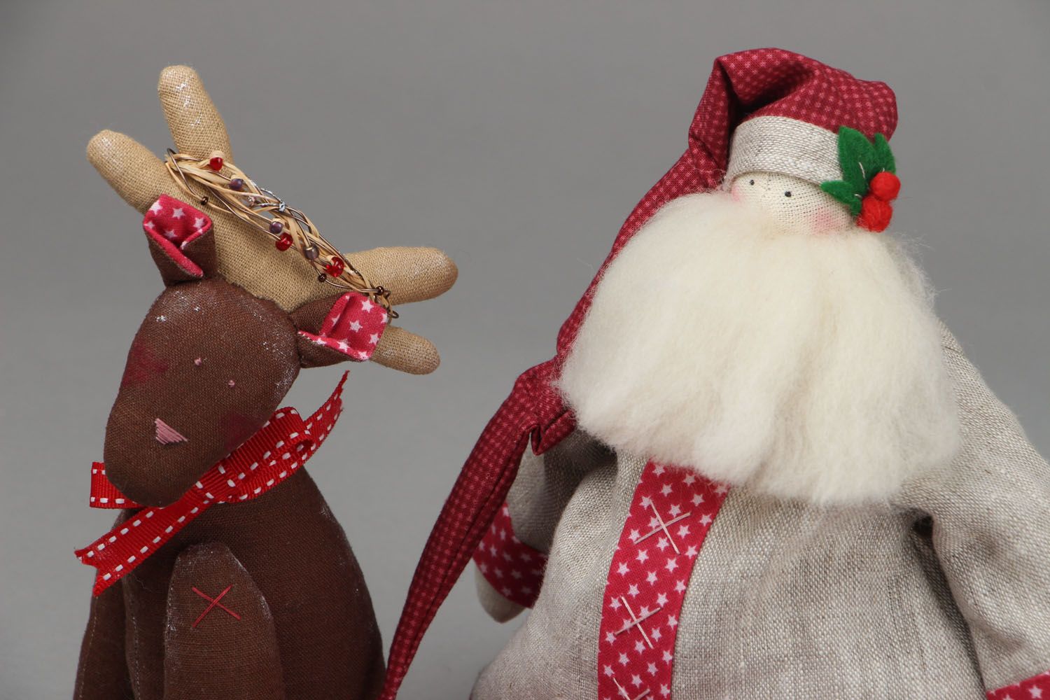 Juguetes de peluche para casa “Papá Noel y ciervo” foto 2