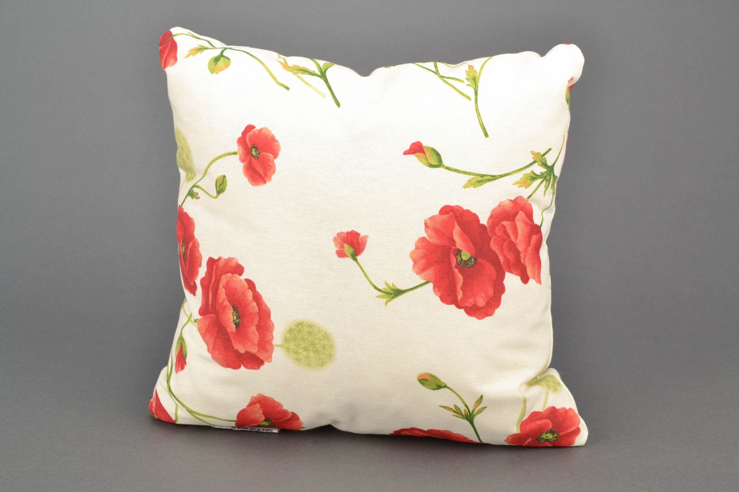 Small accent pillow with painting Poppies photo 3
