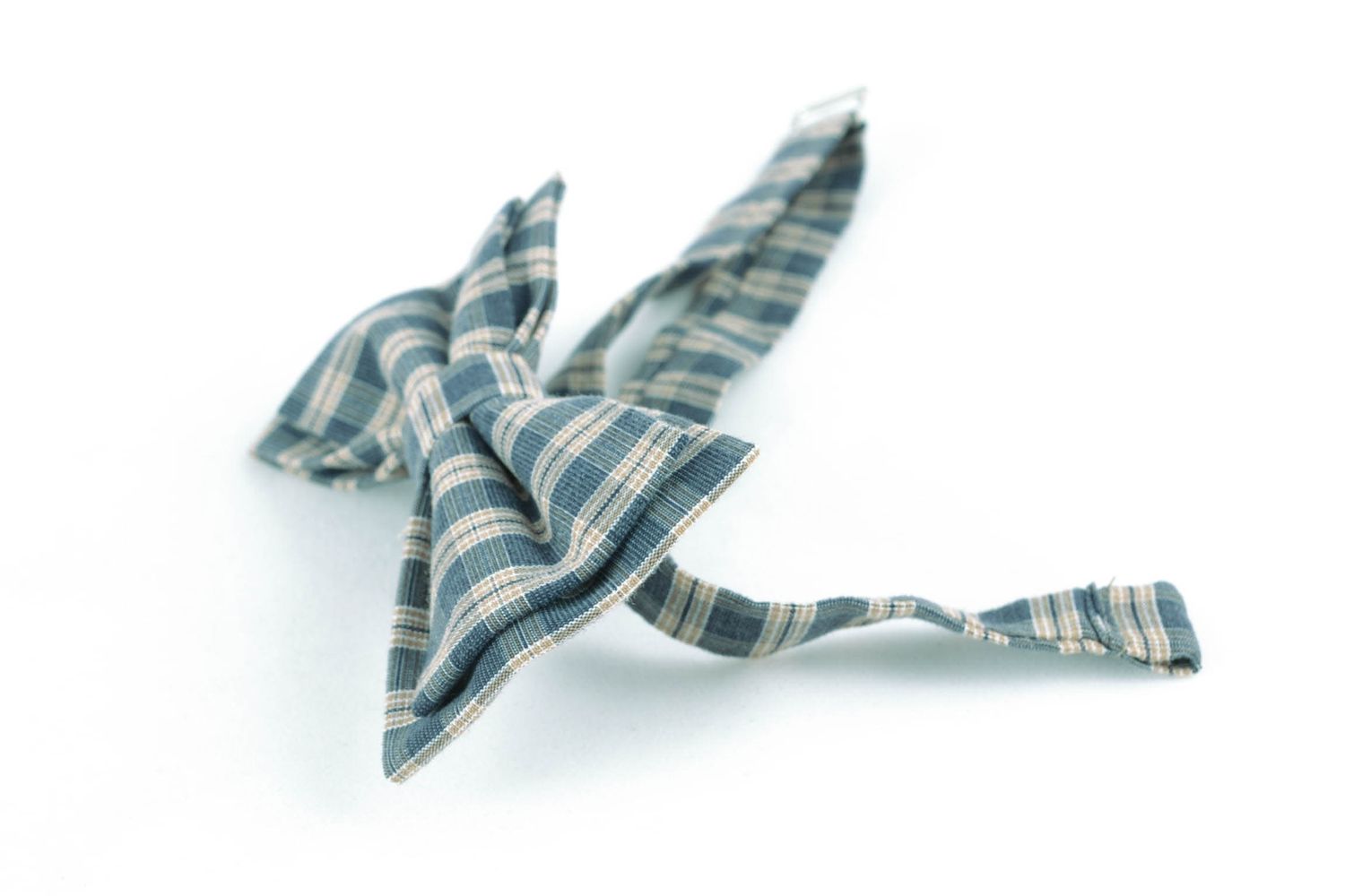 Papillon d'autore fatto a mano cravatta a farfalla originale di tessuto da uomo
 foto 4