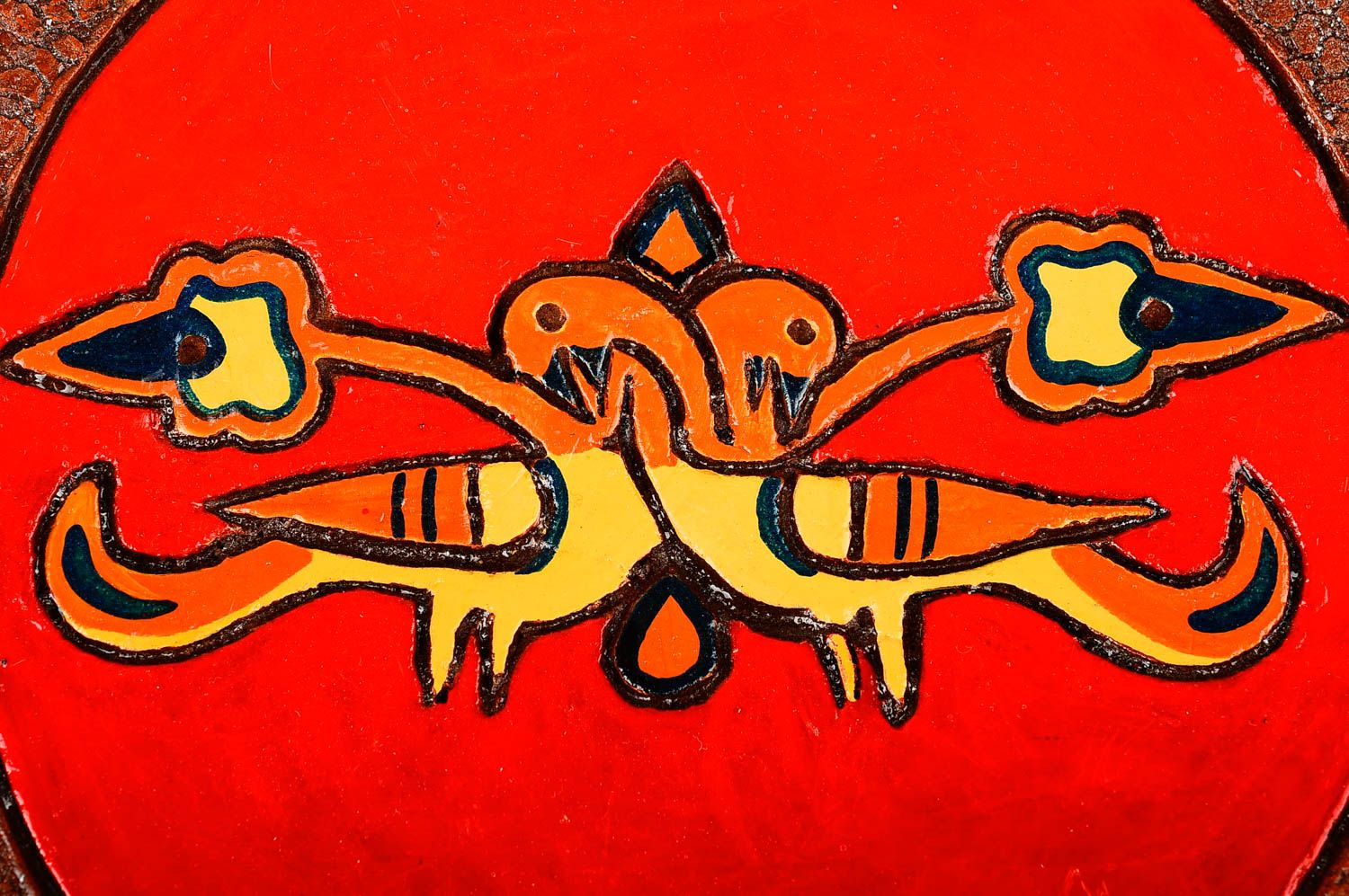 Wandteller Aufhänger handgefertigt Haus Deko Küchen Deko in Rot aus Keramik  foto 4