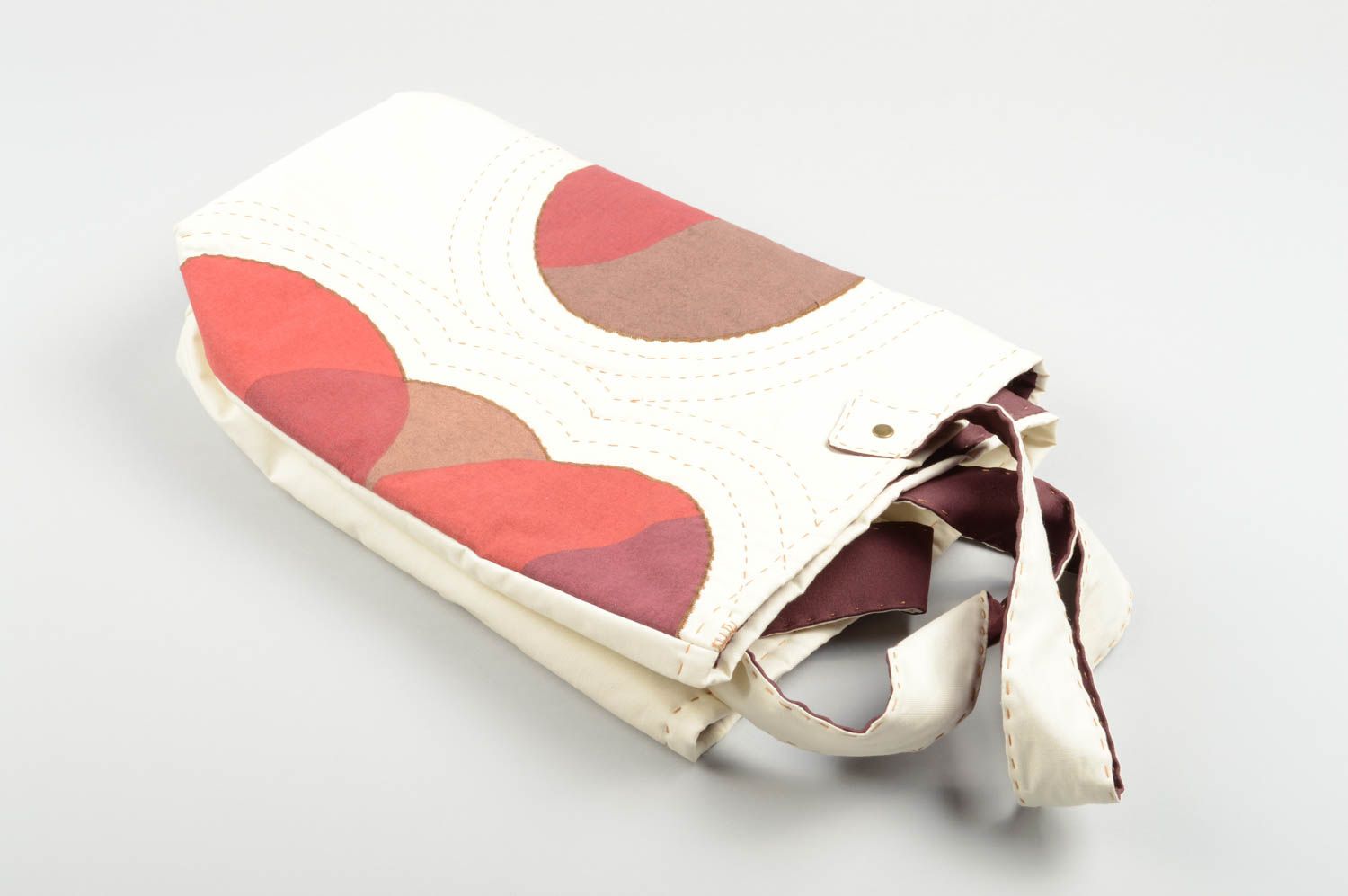 Bolso grande artesanal bolso de tela blanca de algodón regalo para mujer  foto 5