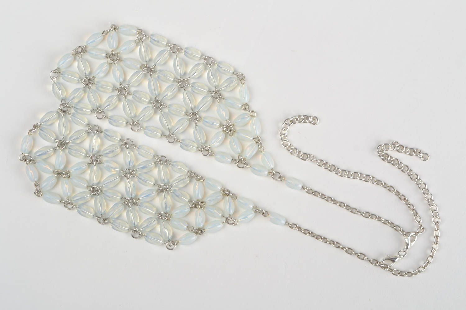 Collier Kragen aus Glasperlen mit Blumen handmade Accessoire für Frauen foto 5