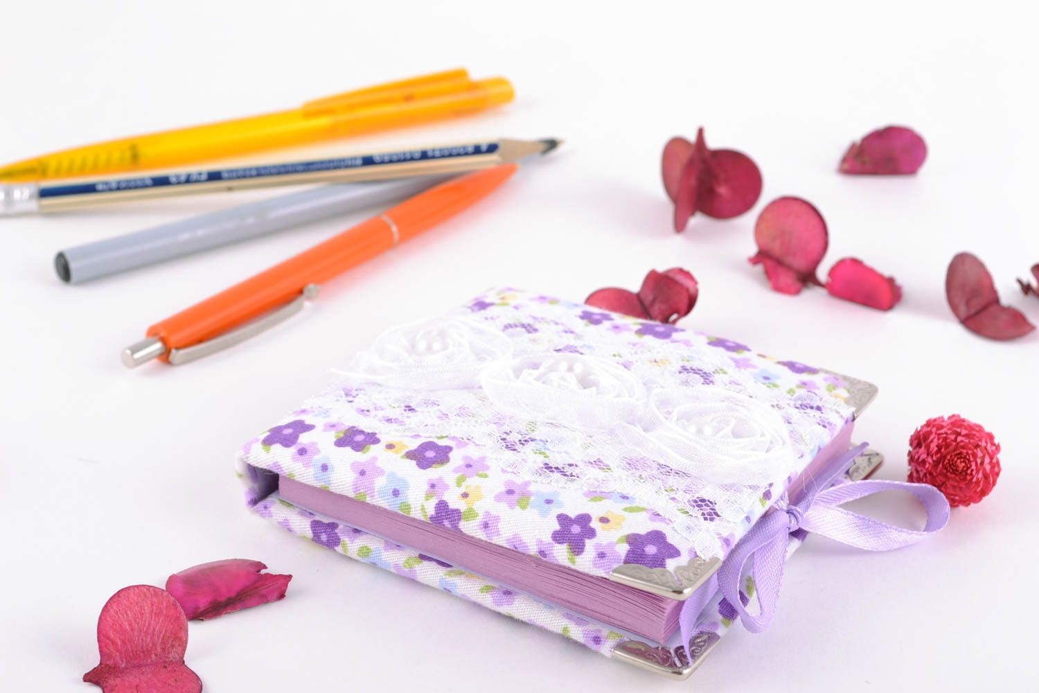 Carnet avec pages détachables violettes fait main couverture molle cadeau fille photo 1