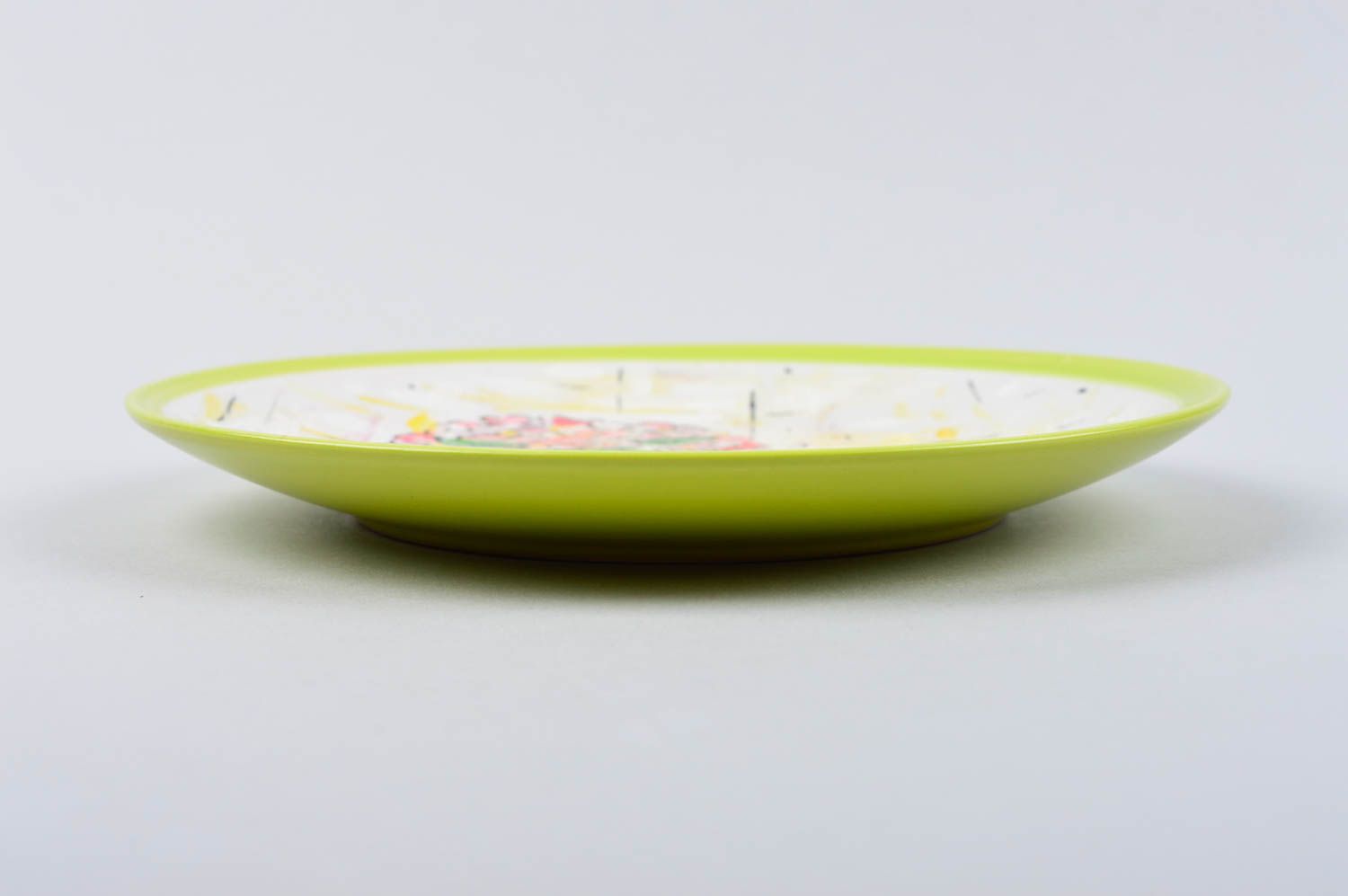 Расписная тарелка ручной работы керамическая тарелка глиняная посуда Цветы фото 4