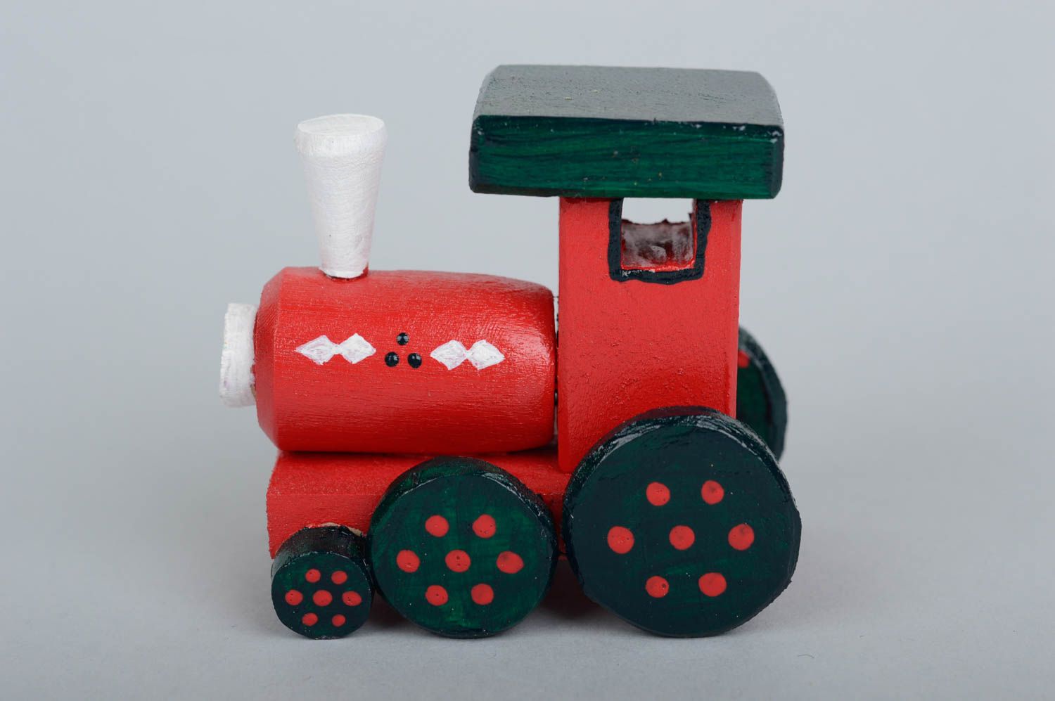 Игрушка ручной работы игрушка из дерева локомотив фигурка из дерева с росписью фото 3