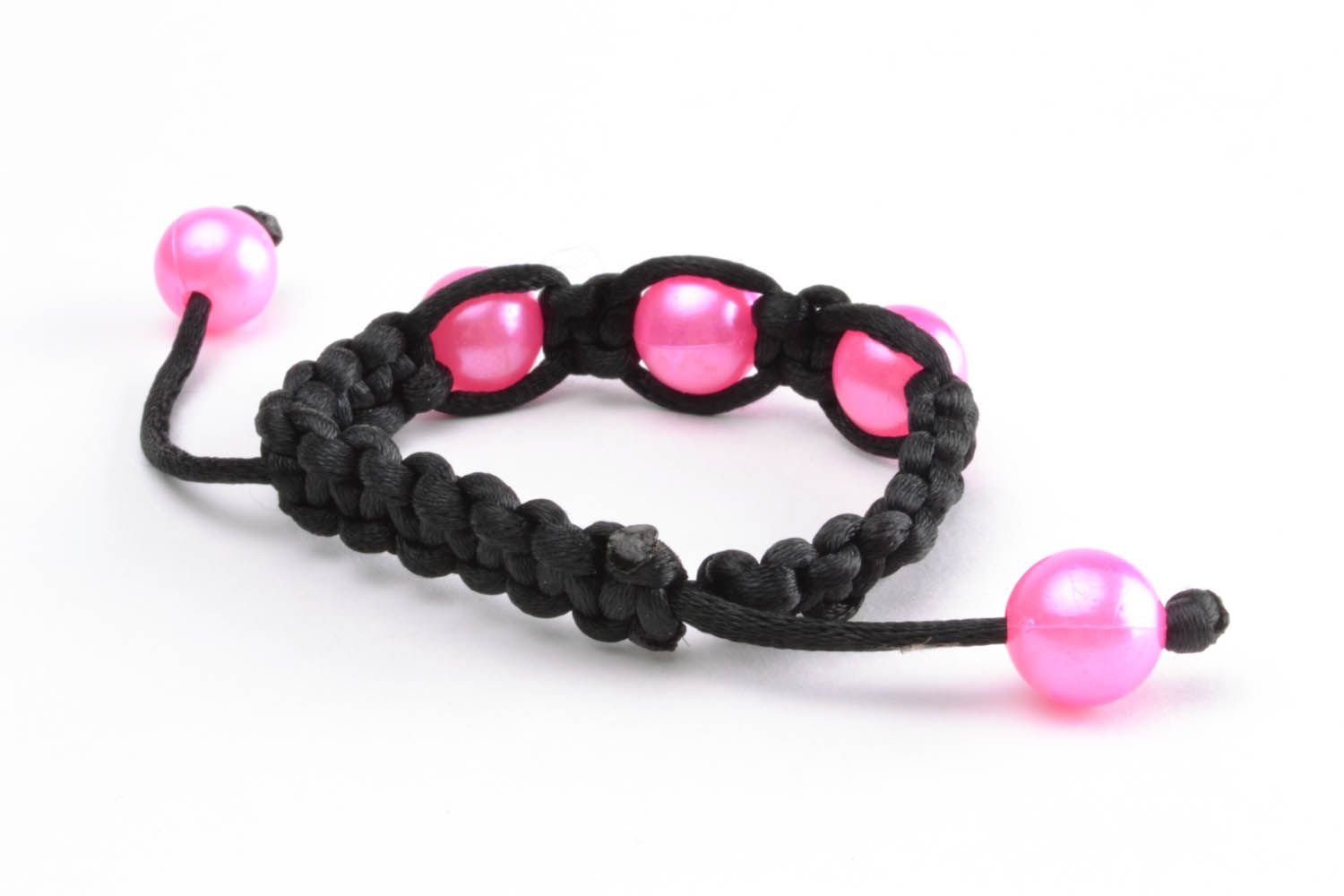 Bracelet with pink beads  photo 4