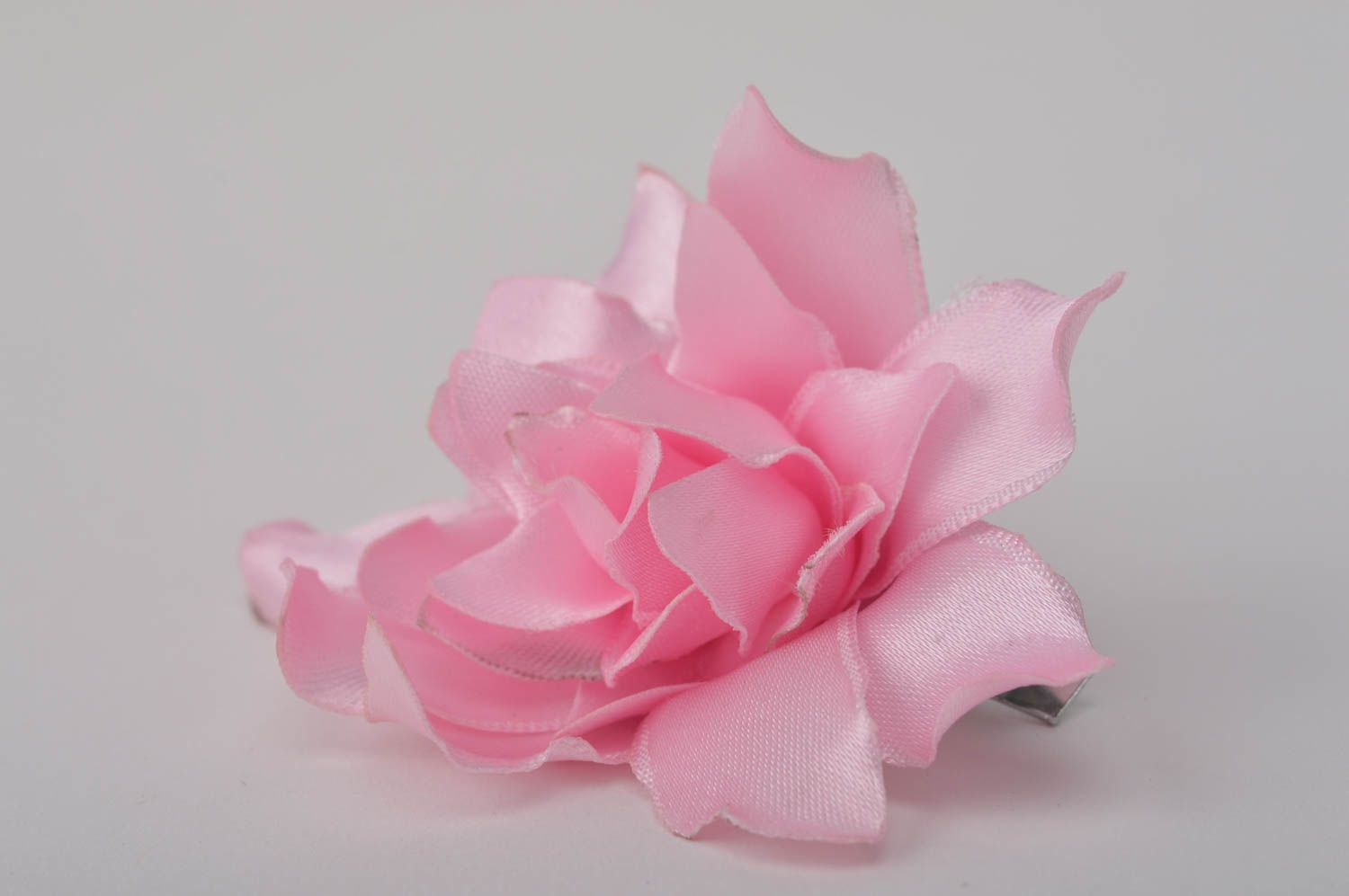 Украшение ручной работы заколка с цветком аксессуар для волос розовый георгин фото 2