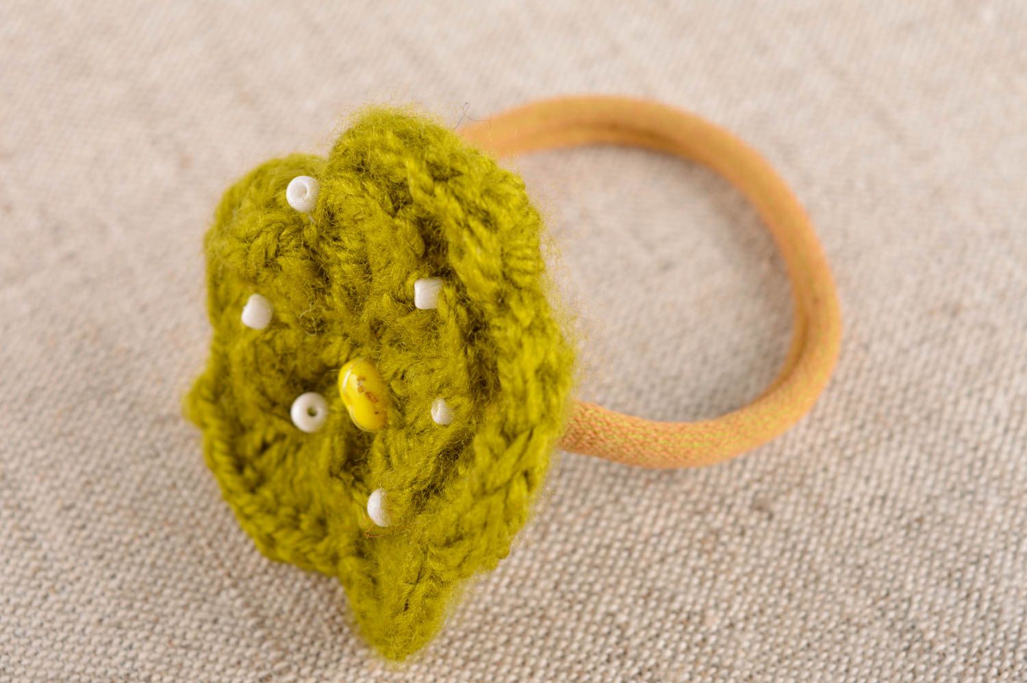 Handmade flower hair scrunchy hair accessories crochet barrette gift for girl photo 1