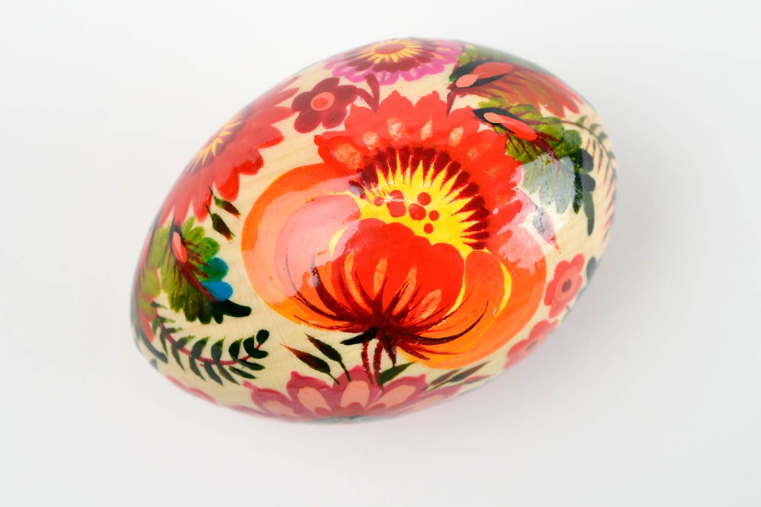 Huevo pintado hecho a mano de madera decoración para Pascua regalo original foto 3