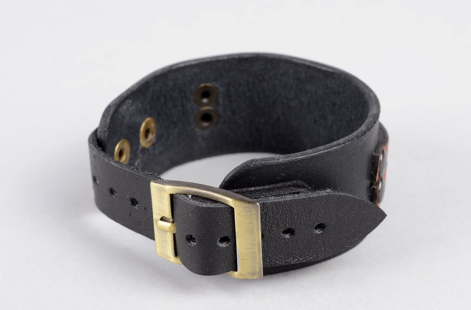 Handmade braun schwarzes Leder Armband Designer Schmuck Accessoire für Frauen foto 2