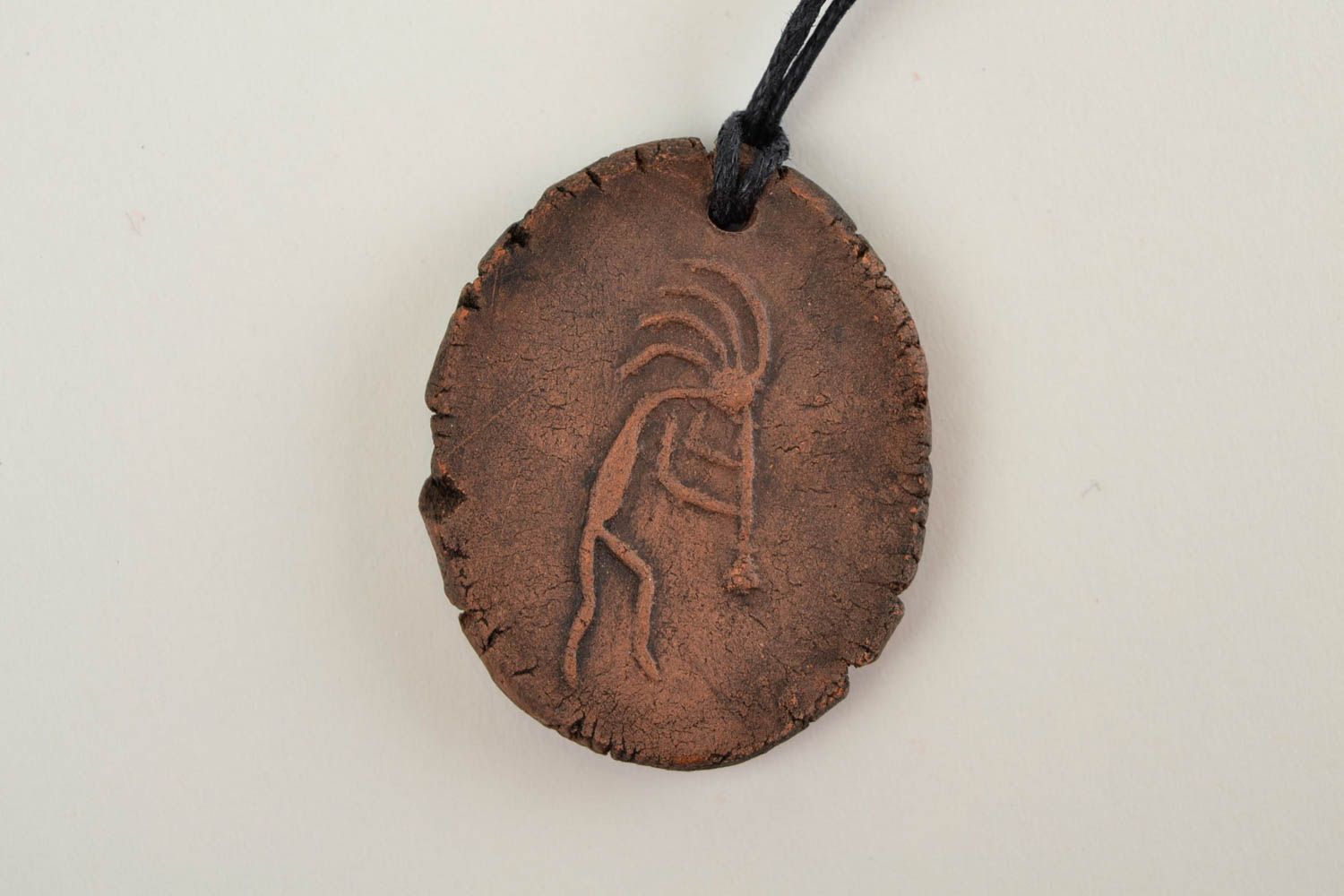 Unusual handmade clay pendant ceramic neck pendant handmade neck accessories photo 4