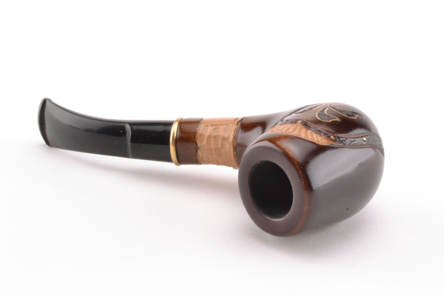 Wooden smoking pipe for decorative use only photo 4