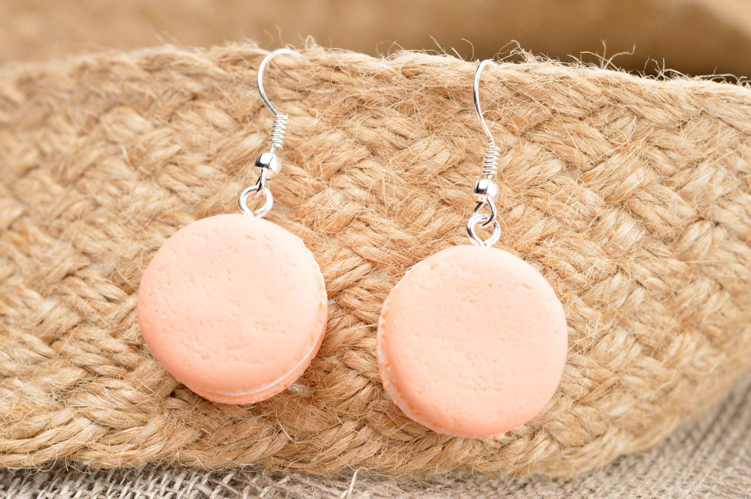 Handmade earrings designer accessory clay jewelry gift idea earrings with charms photo 1