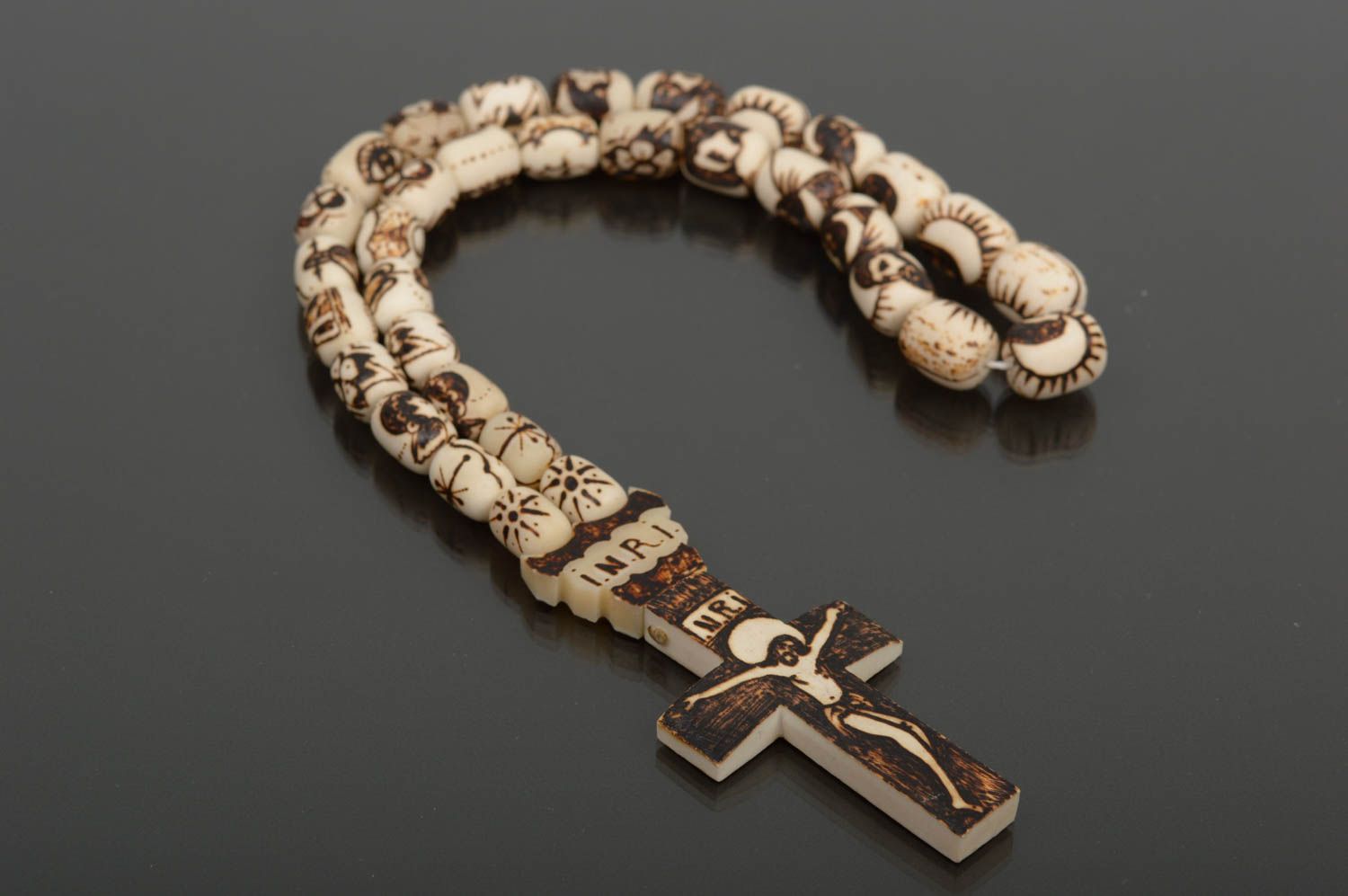 Handmade Rosenkranz mit Kreuz Rosenkranz katholisch Christ Perlenkette schön foto 1
