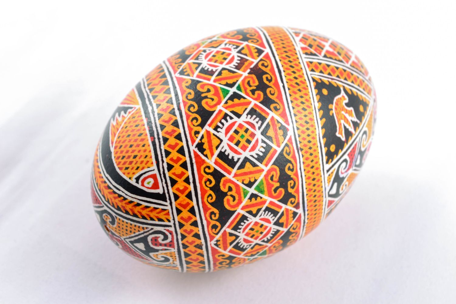 Пасхальное яйцо гусиное с росписью акрилом фото 4