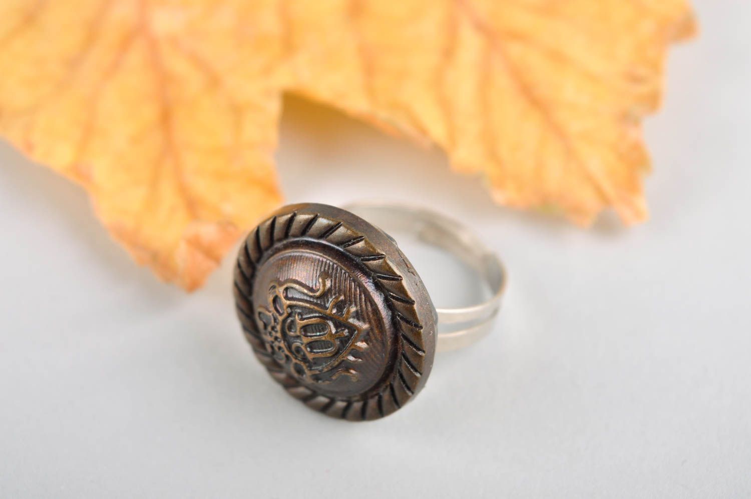 Кольцо ручной работы кольцо из металла стильное винтажное кольцо авторское фото 1