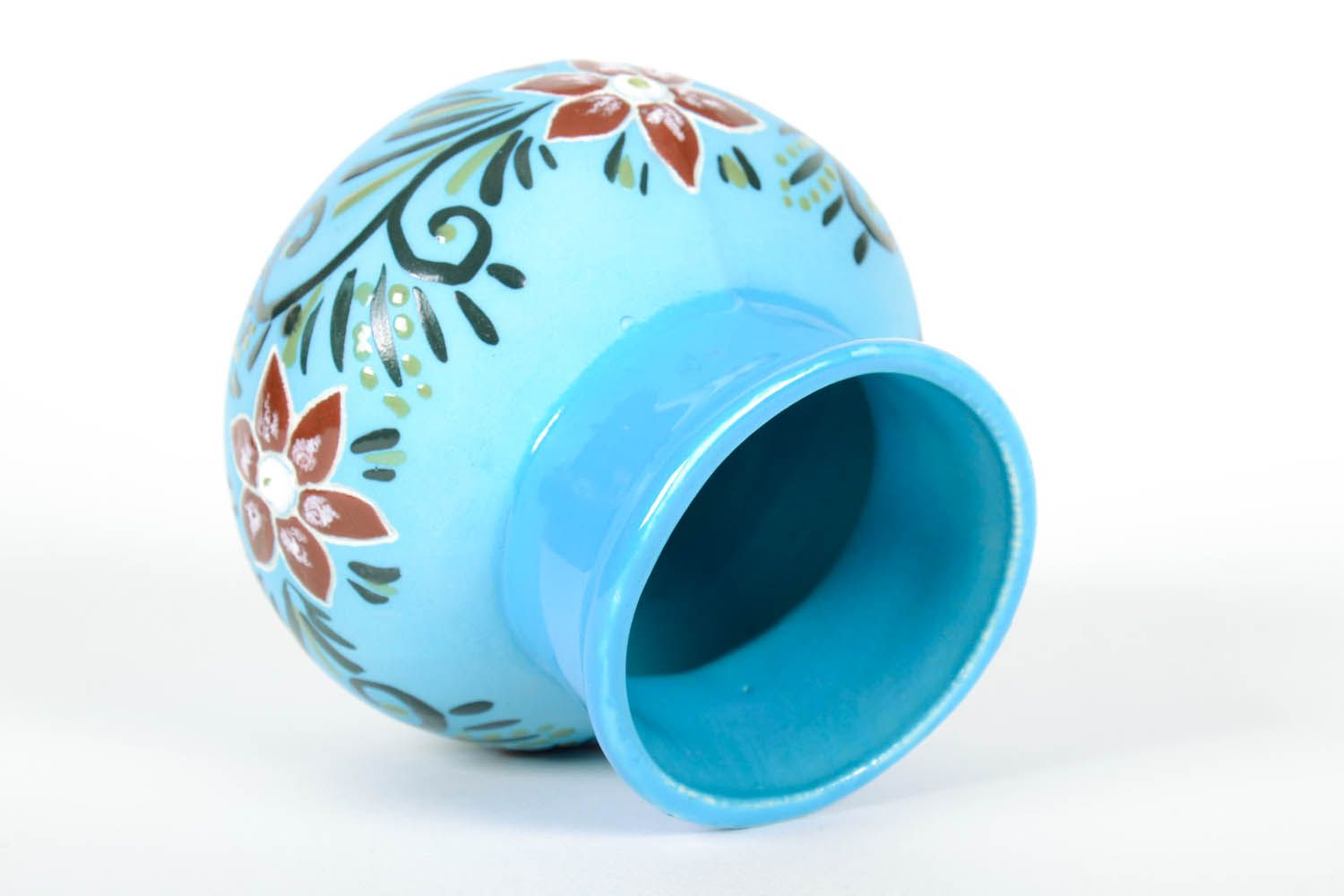 Blaue keramische Vase foto 3