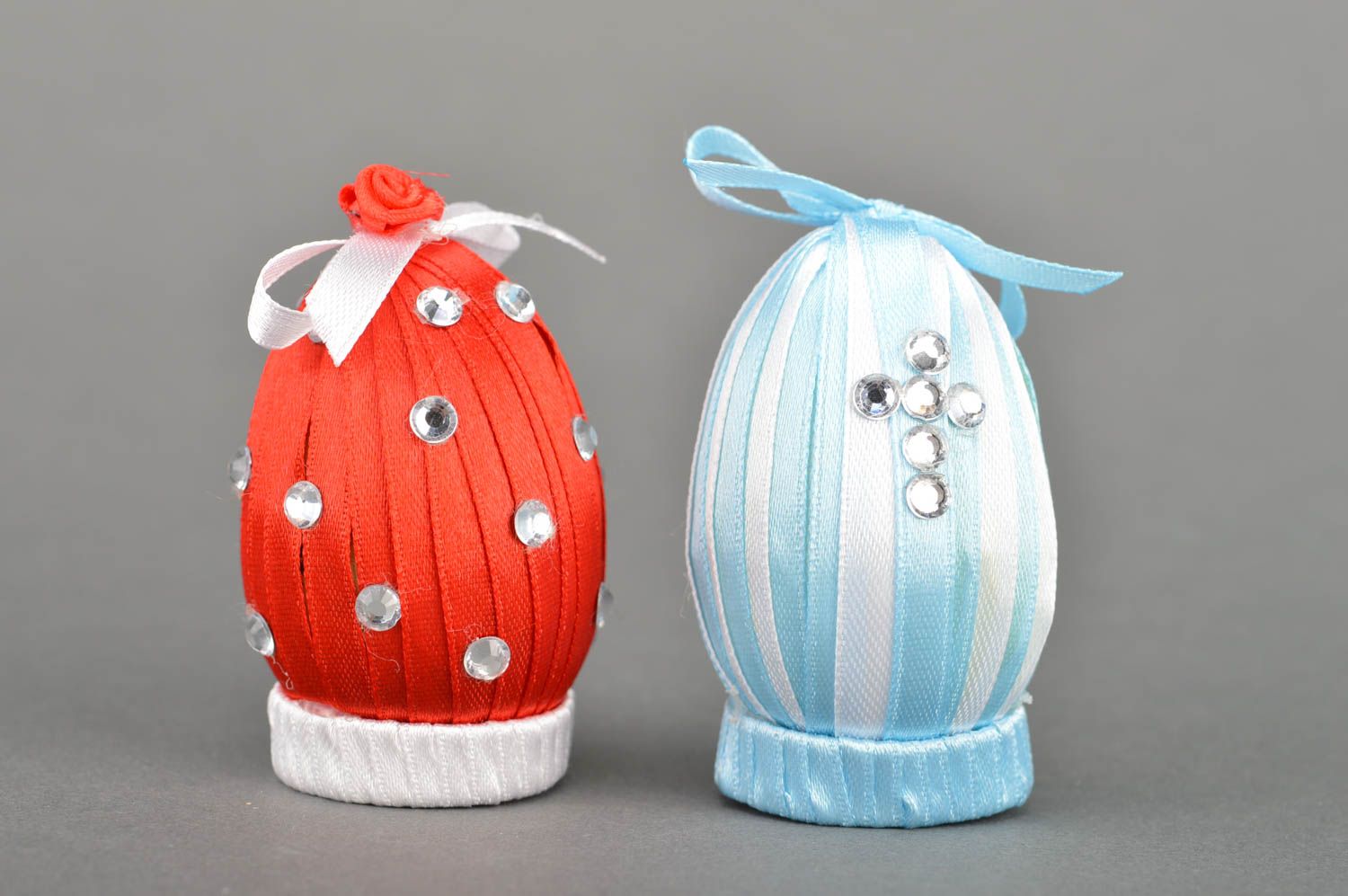 Juego de huevos de Pascua hechos a mano originales decorativos 2 piezas foto 2
