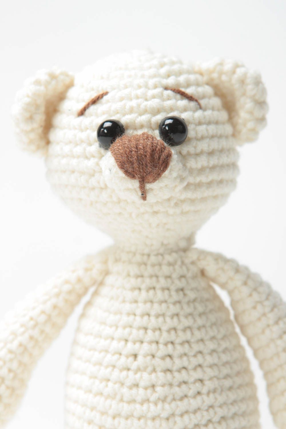 Peluche para niños hecho a mano regalo original juguete tejido Oso blanco foto 3