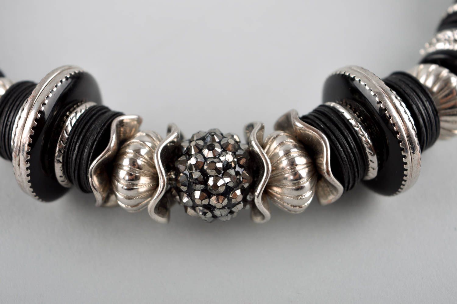 Handmade designer necklace jewelry with natural stone stylish black necklace photo 3