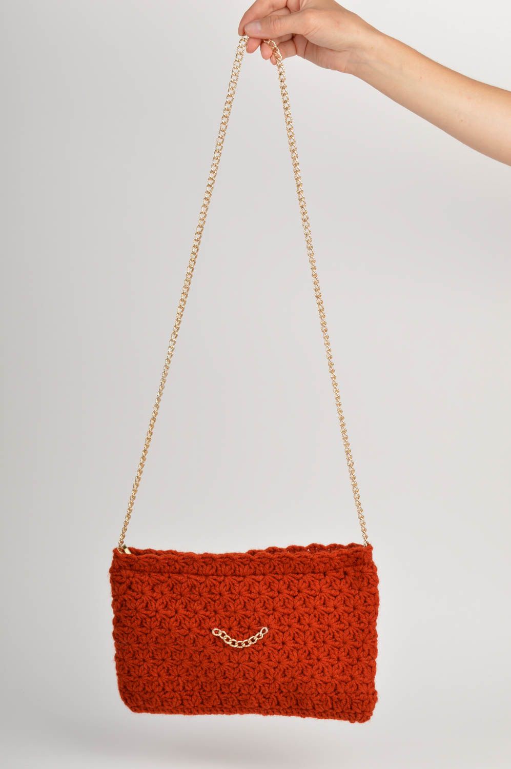 Handmade beautiful crocheted bag unusual designer bag textile cute bag photo 2